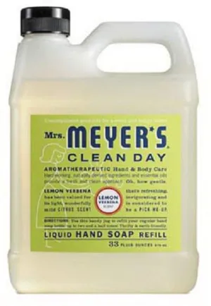 Mrs. Meyer's 12163 33 oz Bottle Of Lemon Scent Liquid Hand Soap Refill Bottle - Quantity of 6