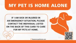 “My Pet Alone at Home” Card – Wallet-Sized Pet Safety Alert for Ultimate Peace of Mind