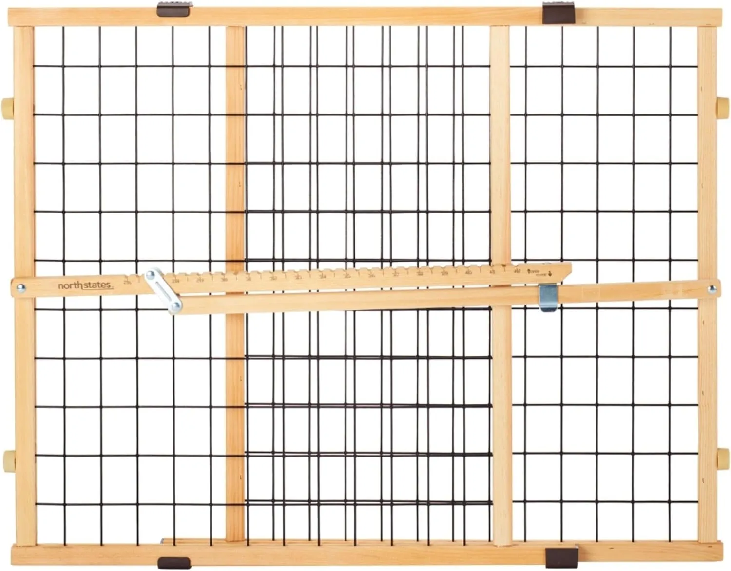 MYPET North States 42" Wide Wood Wire Mesh Petgate: Expands & Locks in Place with no Tools. Pressure Mount. Fits 26.5" - 42" Wide (23" Tall, American Made Hardwood)