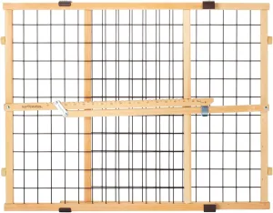MYPET North States 42" Wide Wood Wire Mesh Petgate: Expands & Locks in Place with no Tools. Pressure Mount. Fits 26.5" - 42" Wide (23" Tall, American Made Hardwood)