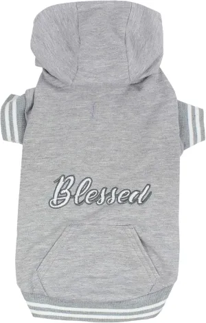 Parisian Pet Basic Dog Hoodie  Lightweight Printed Blessed Dog Sweatshirt  Pullover Hoodies for Dogs with Leash Hole and Pockets  Cotton, Polyester Dog Clothes for Medium Dogs - M