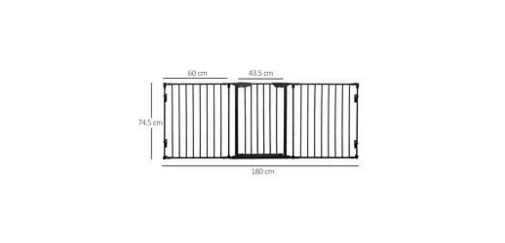 PawHut Pet Gate D06-100V01BK 745 x 1800 x 30 mm Black