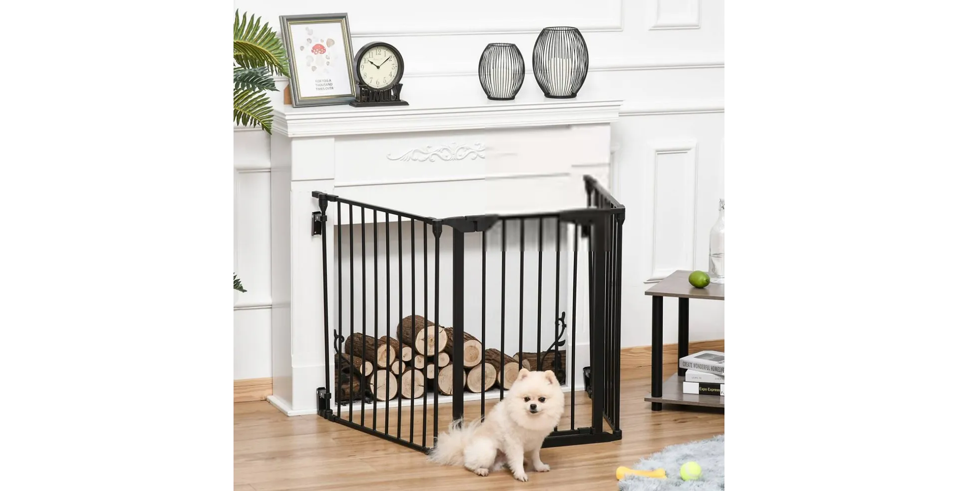 PawHut Pet Gate D06-100V01BK 745 x 1800 x 30 mm Black