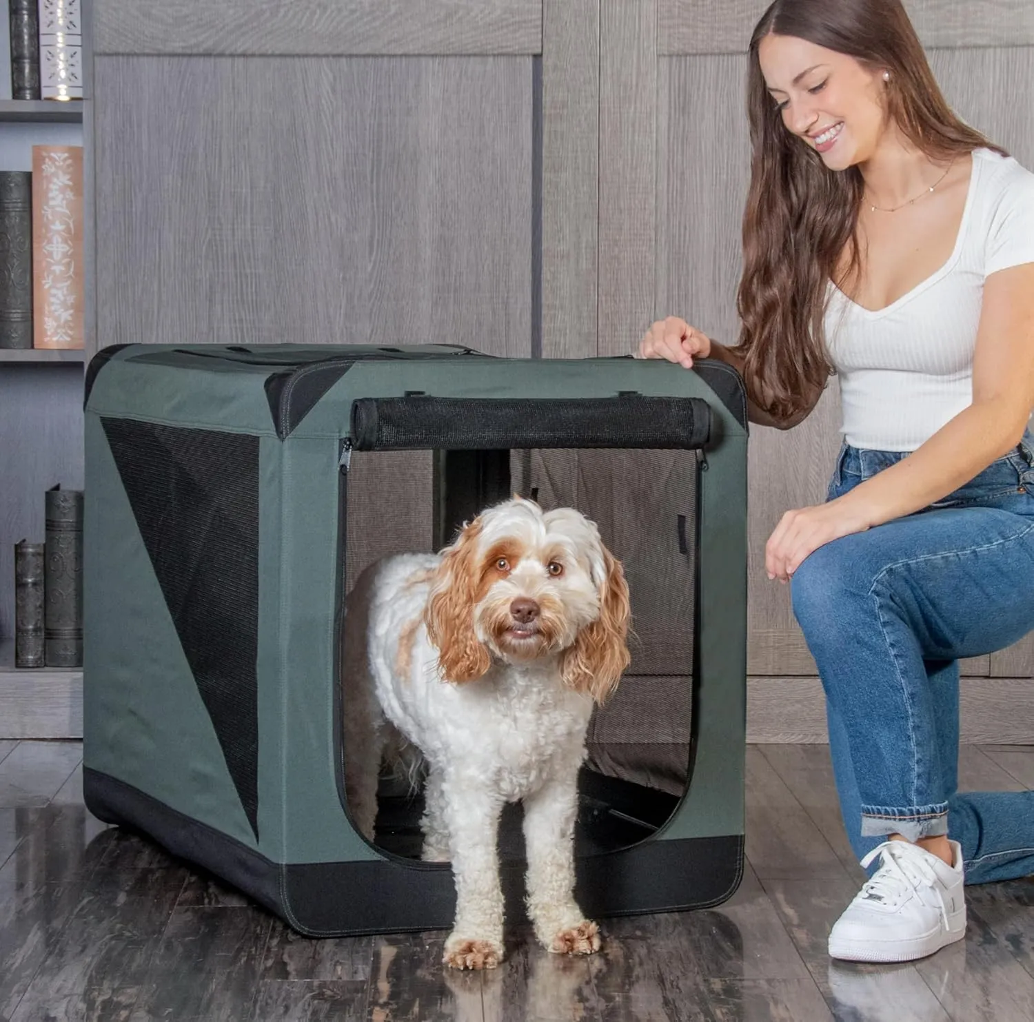Pet Gear Insta-Fold Soft Crate for Dogs, 36", Dark Cypress