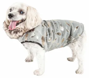 Pet Life ® Luxe 'Gold-Wagger' Gold-Leaf Designer Fur Dog Jacket Coat