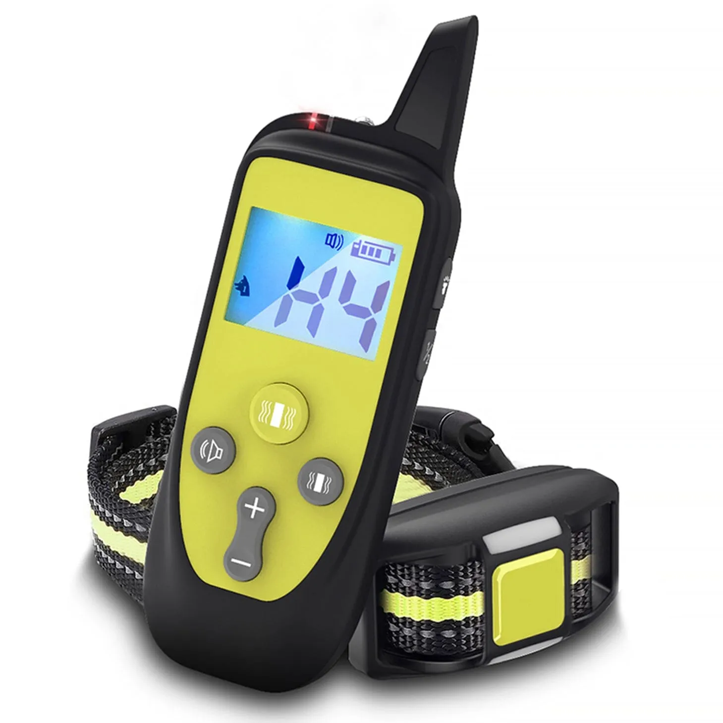 Pet Life ®  Yard-Trek 1-to-2 Dog 550 Yard Range 16-Level Vibration and Sound Training Dog Collar Additional Receiver - Yellow