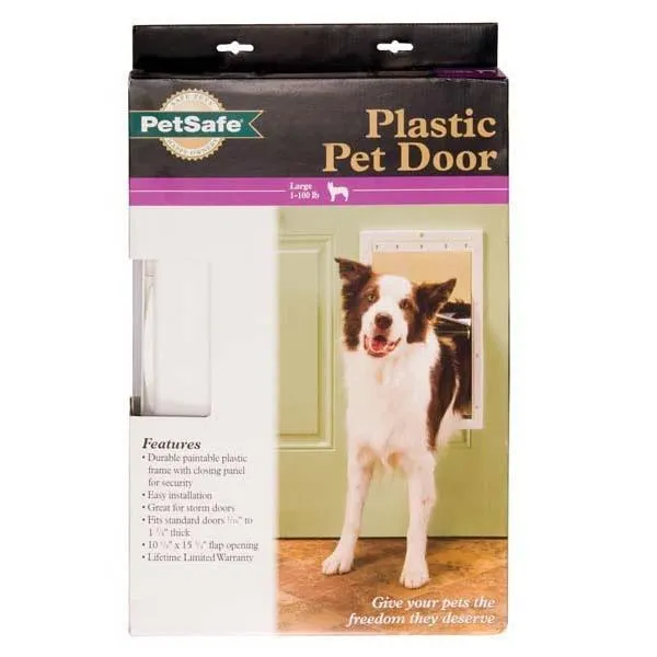 PetSafe Plastic Pet Door Premium (Large White 12.5" x 19.75")