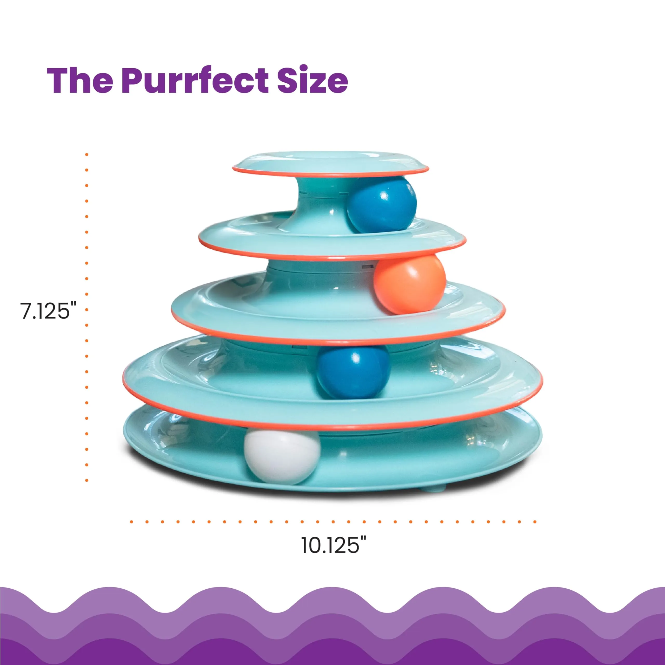 Petstages Tower of Tracks with Balls 3-Tiered Interactive Puzzle Cat Toy
