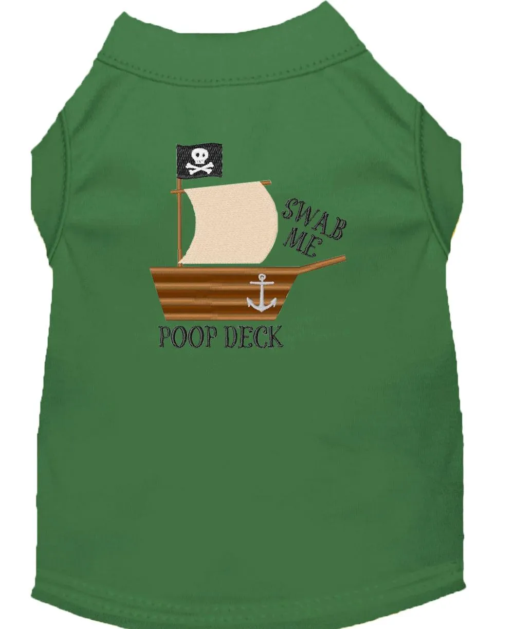 Poop Deck Embroidered Dog Shirt Green Xxxl (20)