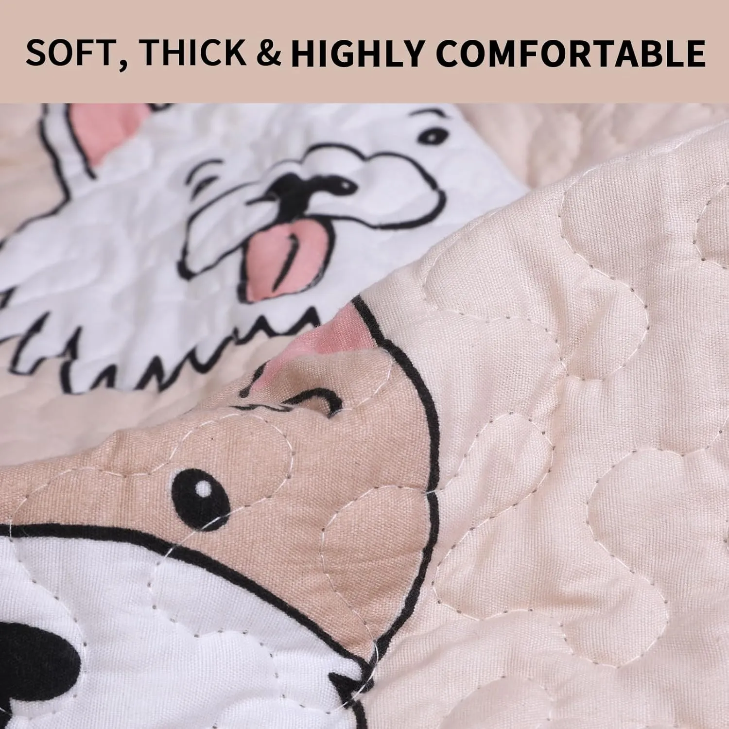 Puppy Playpen Mat Crate Pad, Reusable Dog Pee Pads Washable for Pet Training, Housebreaking, and Incontinence, Waterproof/Anti-Slip/Machine Washable (Woof woof, 38x38 Inch-2 Pack)