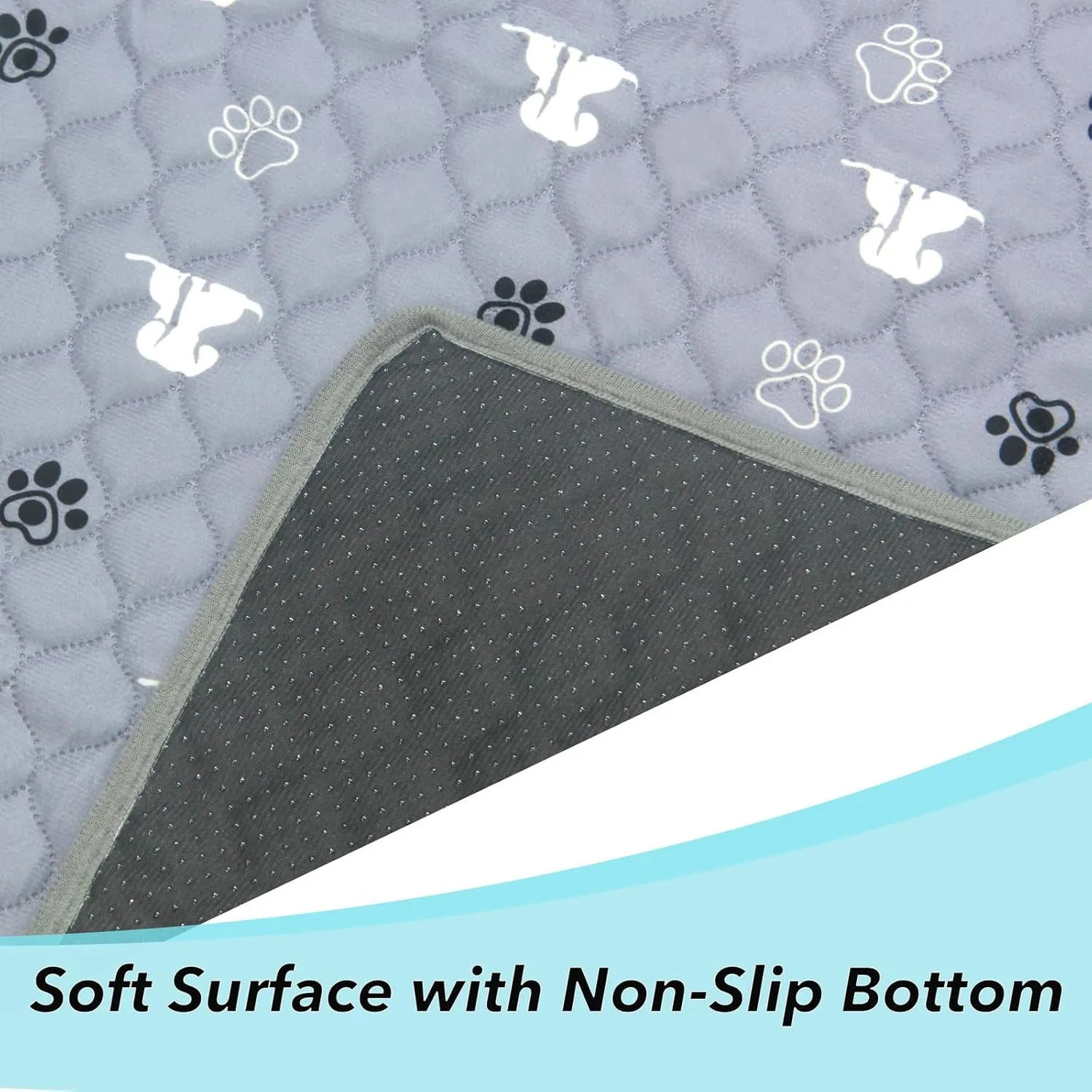 Reusable Potty Pads for Dogs - 2 Pack 18"x24" Washable Pee Pads Waterproof Puppy Pads with Non-Slip Backing, Super Absorbent & Leakproof Pet Training Pads for Potty, Crate, Playpen, Bed, Sofa