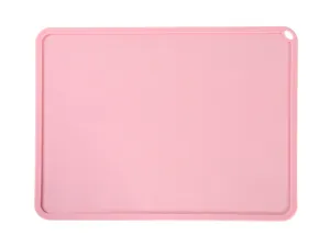 Silicone Pet Feeding Food Mat Waterproof Non-slip Dog Cat Bowl Placemat Pink