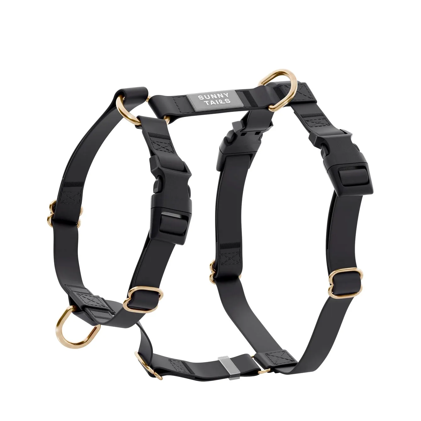 Sunny Tails Waterproof Harness - Black (New Clips!)