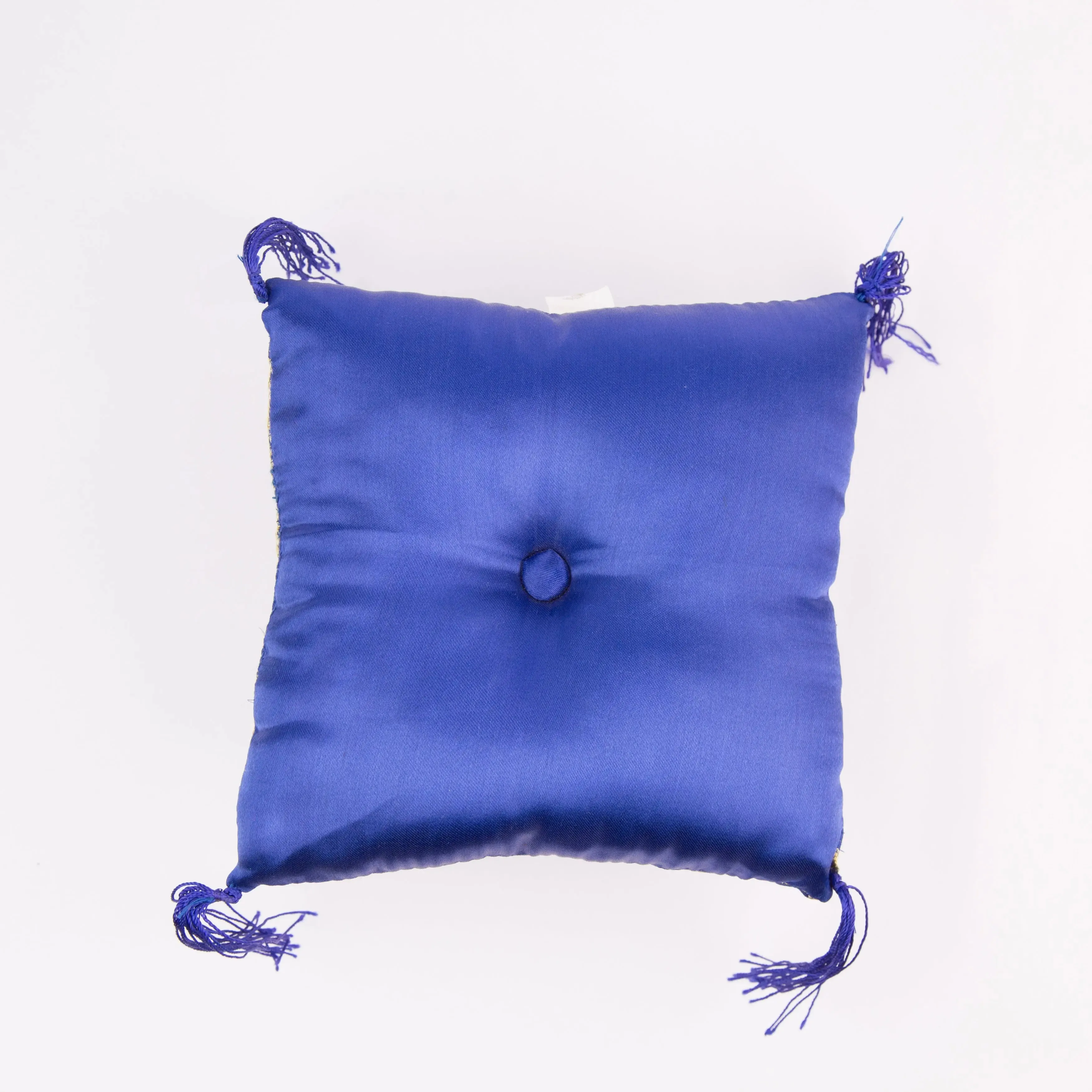 Tibetan singing bowl cushion Handmade Blue Square
