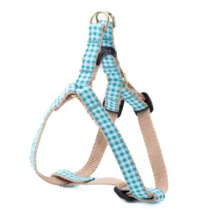 Turquoise Gingham Small Breed Dog Harness