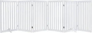 unipaws 120" Extra Wide Pet Gate, Free Standing Dog Gate for Doorways, Stairs, Foldable Gate & Room Divider, Wooden Puppy Playpen, Expandable Barrier for The House, Indoor Use (36" H, White)