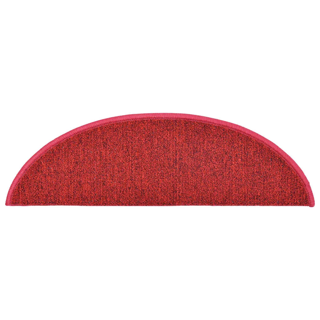 vidaXL Carpet Stair Treads 15 pcs Bordeaux Red 56x17x3 cm