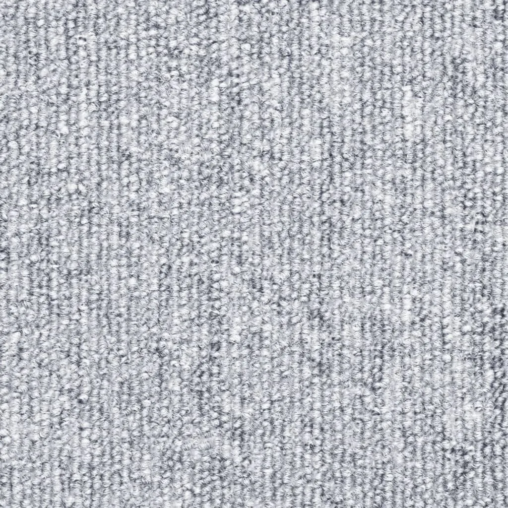 vidaXL Carpet Stair Treads 15 pcs Light Grey 56x17x3 cm