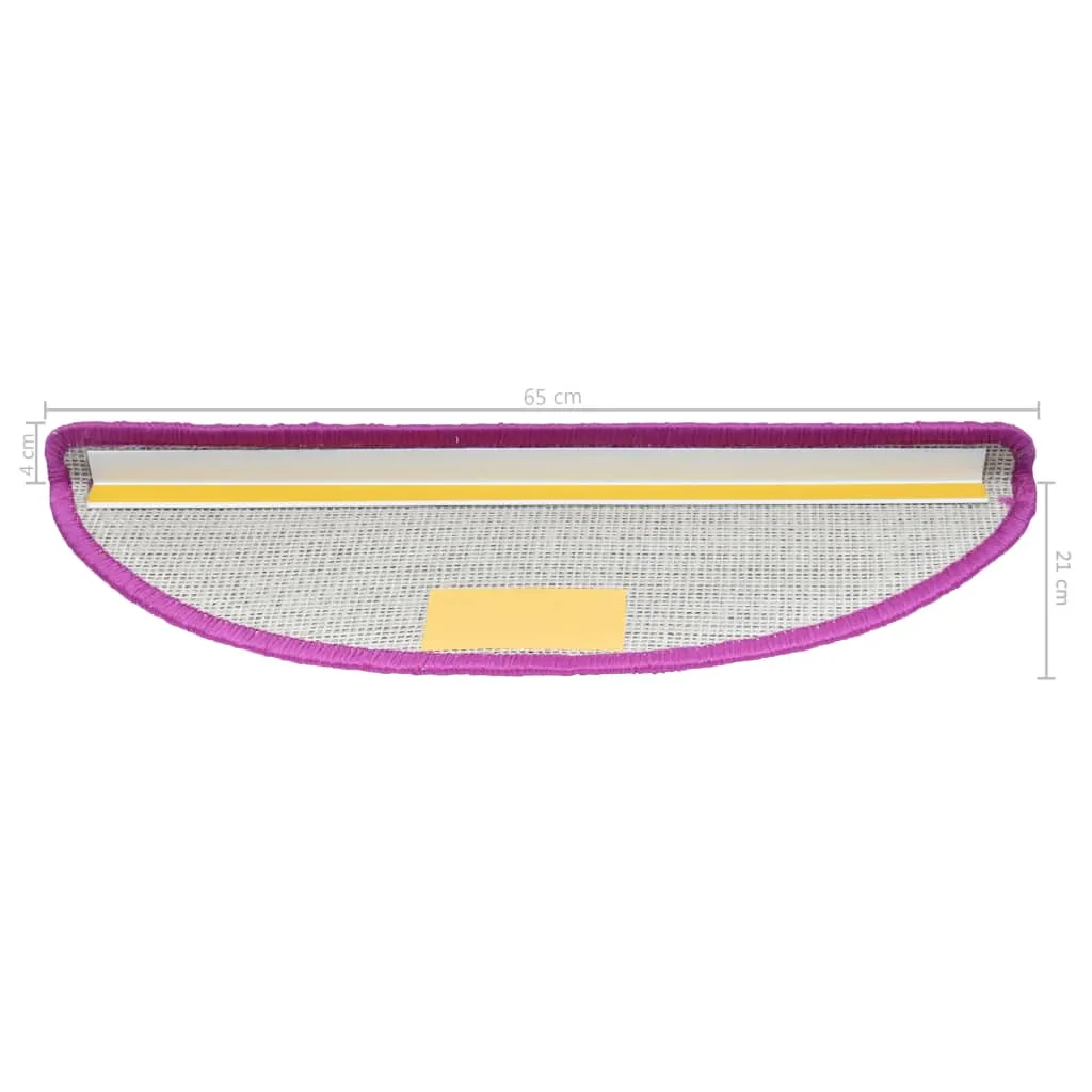 vidaXL Carpet Stair Treads 15 pcs Violet 65x21x4 cm