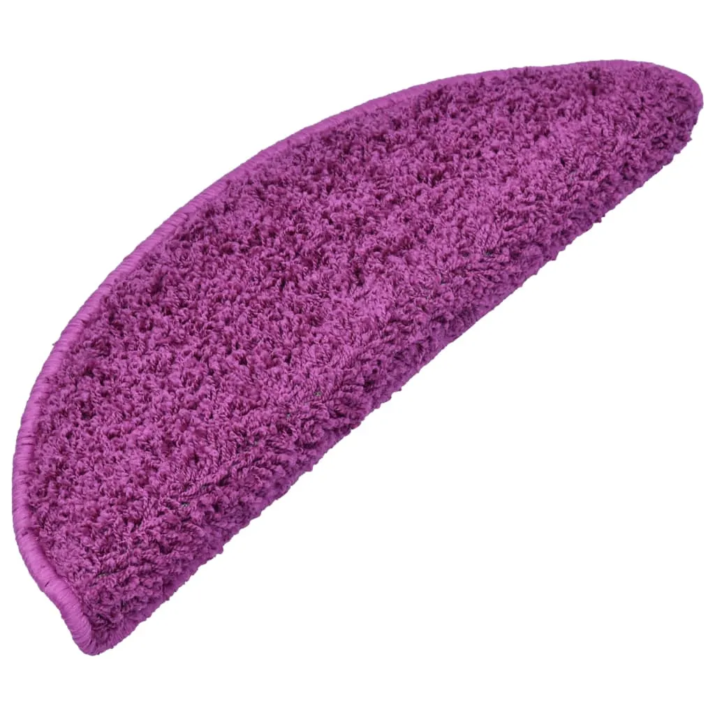 vidaXL Carpet Stair Treads 15 pcs Violet 65x21x4 cm