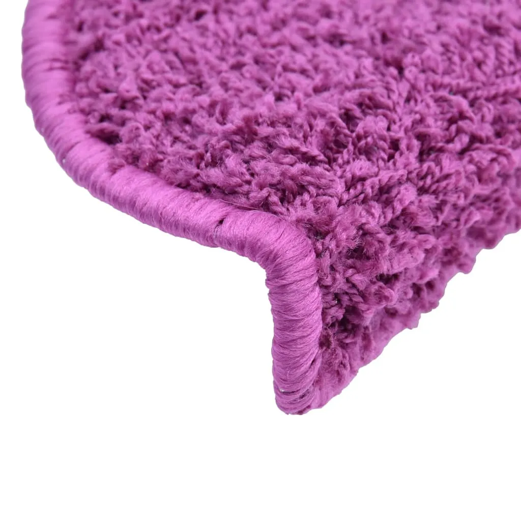 vidaXL Carpet Stair Treads 15 pcs Violet 65x21x4 cm