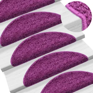 vidaXL Carpet Stair Treads 15 pcs Violet 65x21x4 cm