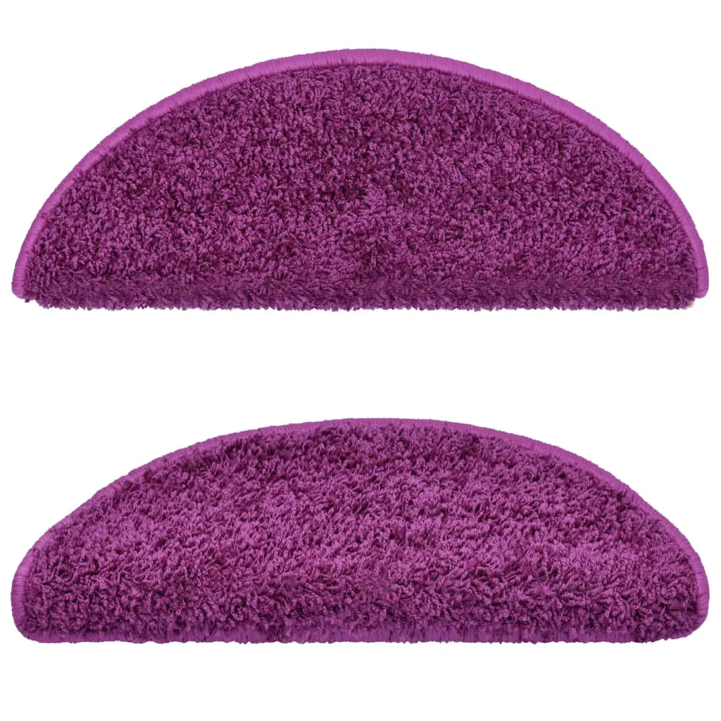 vidaXL Carpet Stair Treads 15 pcs Violet 65x21x4 cm