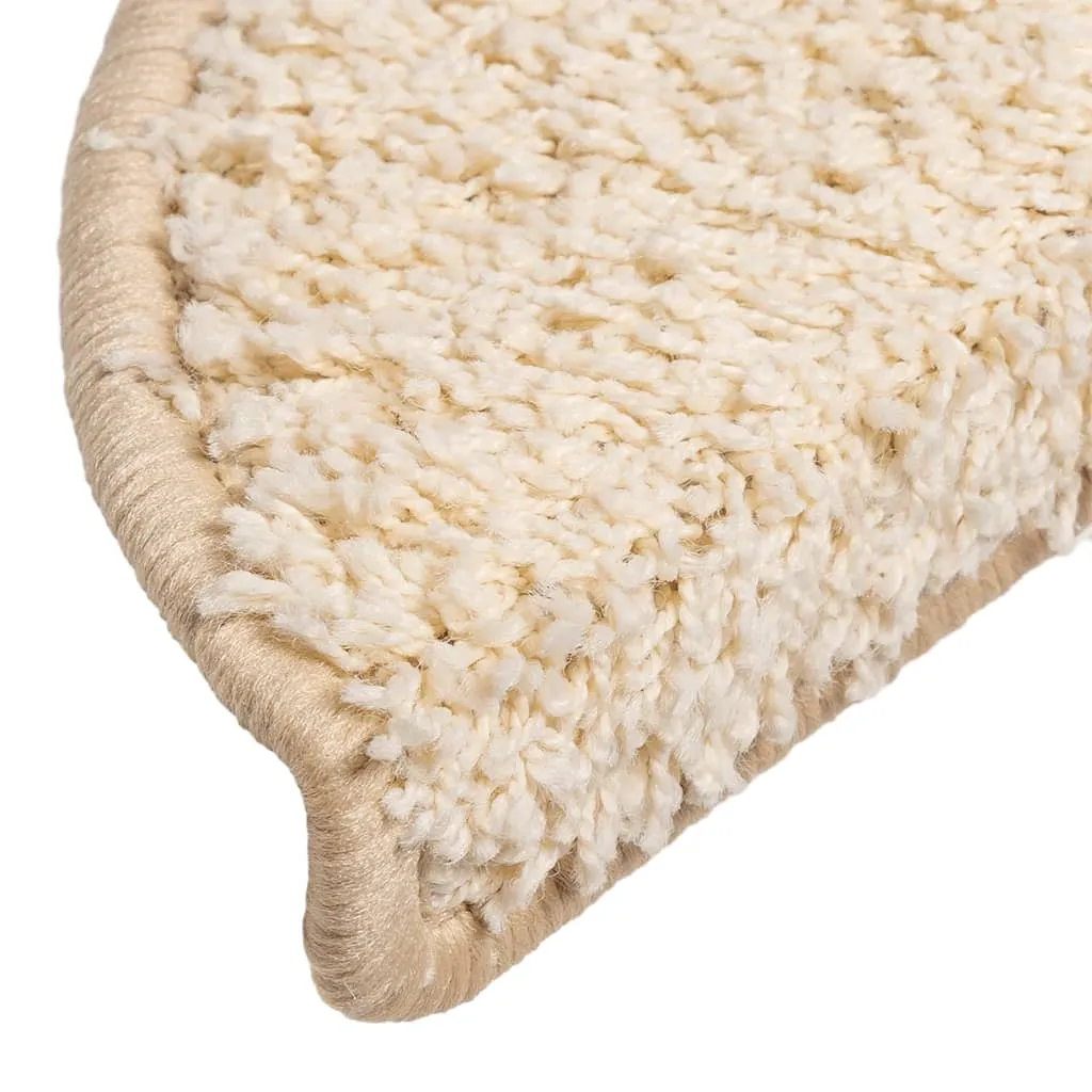 vidaXL Stair Mats 10 pcs 56x17x3 cm Cream