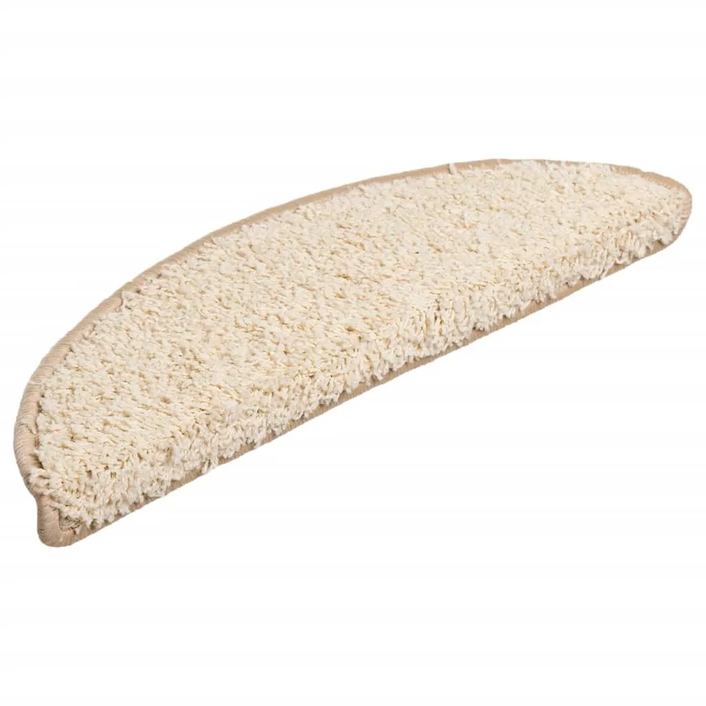 vidaXL Stair Mats 10 pcs 56x17x3 cm Cream