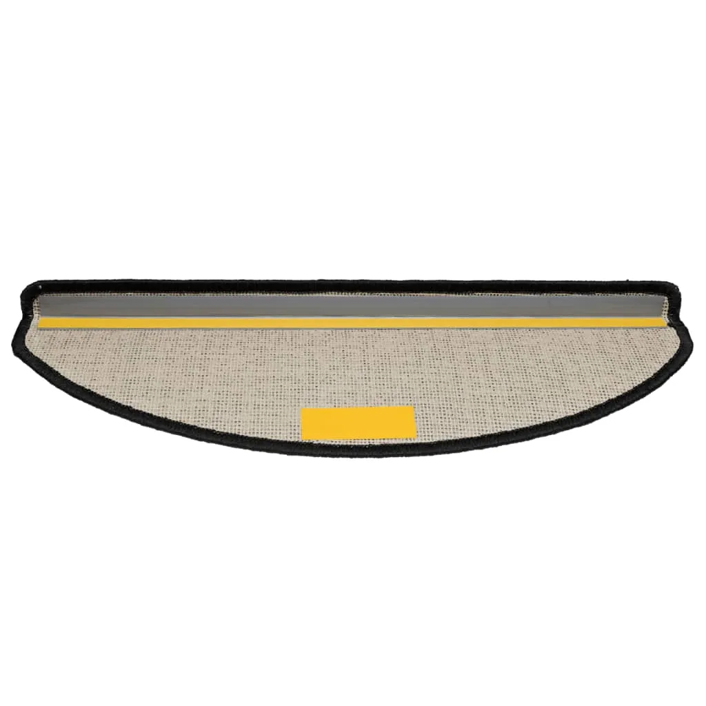 vidaXL Stair Mats 10 pcs 65x21x4 cm Black