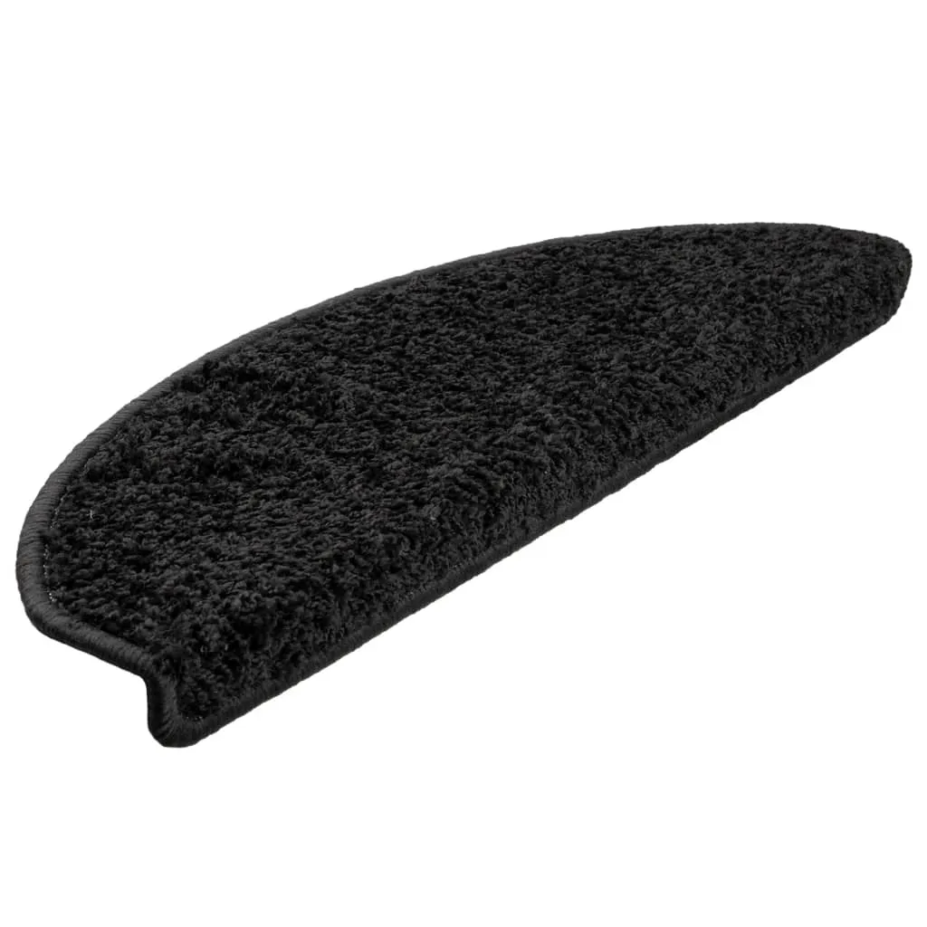 vidaXL Stair Mats 10 pcs 65x21x4 cm Black