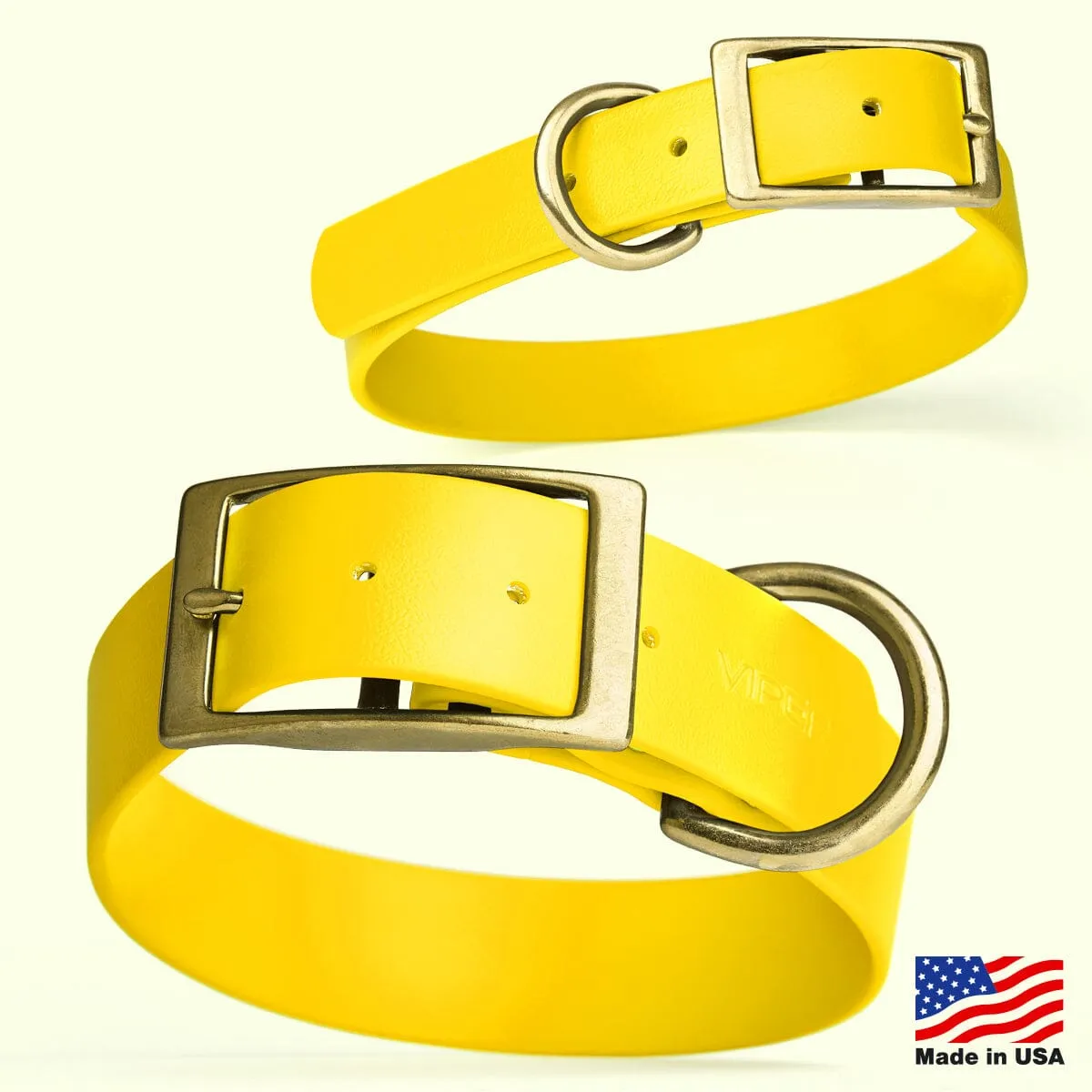 Viper Biothane Waterproof Dog Collar - Brass Hardware - Size L (18" - 22")