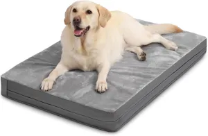Waterproof Dog Beds Large Sized Dogs, Washable Orthopedic Pet Bed with Removable Cover Reversible, Foam Pets Bed Anti-Slip Bottom, 36"x27", Gray