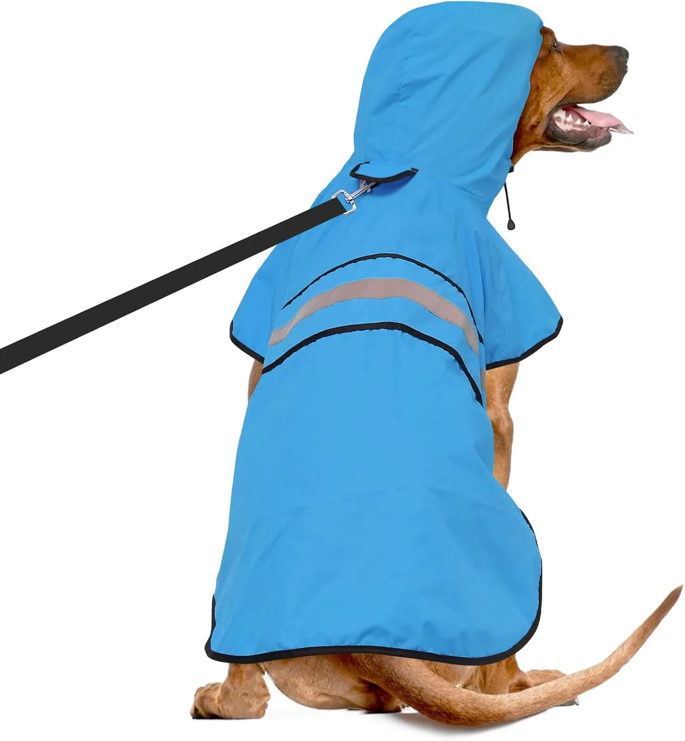 Waterproof Reflective Dog Rain Coat - Adjustable Puppy Rain Jacket Poncho, Lightweight Dog Hooded Pet Raincoat for Small to X- Large Dogs and Puppies (Blue, Medium)