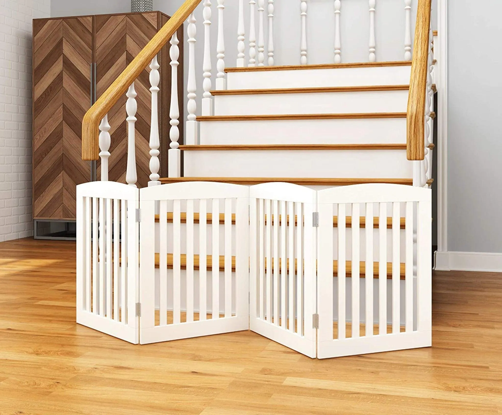 Wooden Portable Safety Pet Fence Gate Partition For Kids (4 Panel)